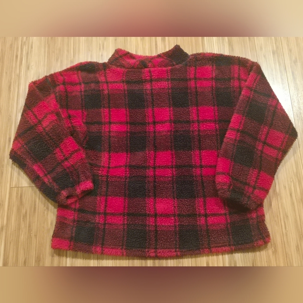 Maurices Red and Black Plaid Cozy Top - Picture 7 of 9